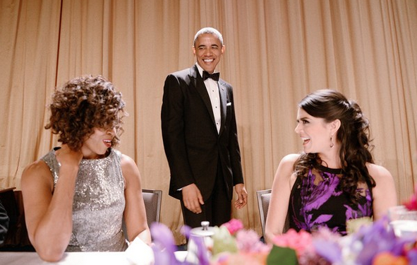 Jantar Correspondentes Michelle Obama, Barack Obama e Cecily Strong