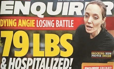  the cover of the National Enquirer that d & # XE1; state account actress 