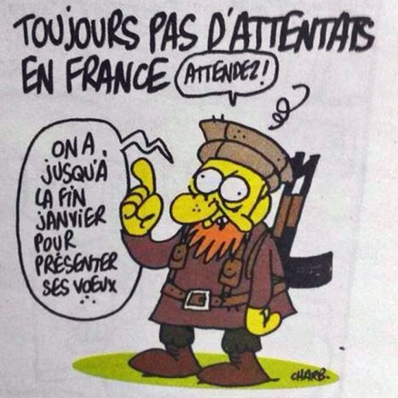 Ilustração mais recente de Charb, morto no ataque à revista Charlie Hebdo