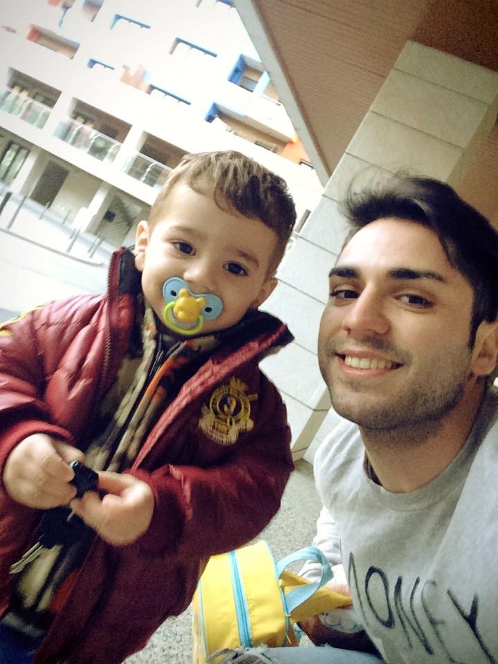 Leandro com o filho Simão